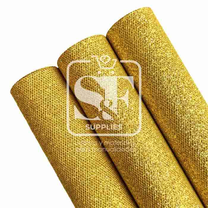 Tramo de Vinil Mini Glitter Dorado Vibrante
