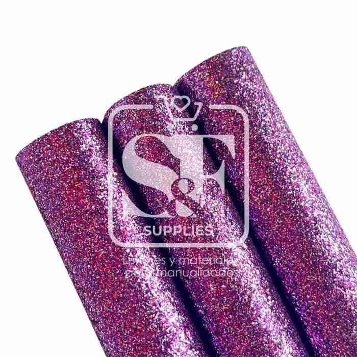 Tramo de Vinil Mini Glitter Morado Tornasol