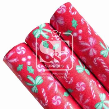 Tramo de Mini Litchi Roja Moños Navideños