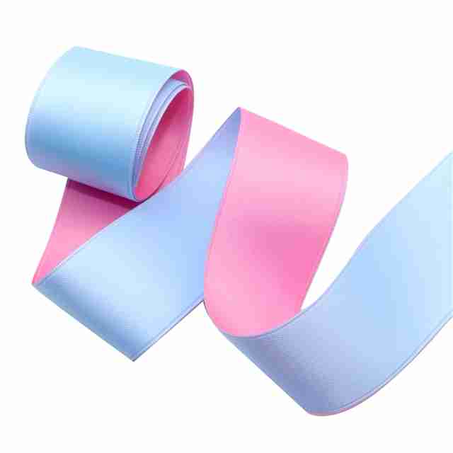 Yarda de Listón 3.8cm Satinado Doble Cara - Lila y Rosa