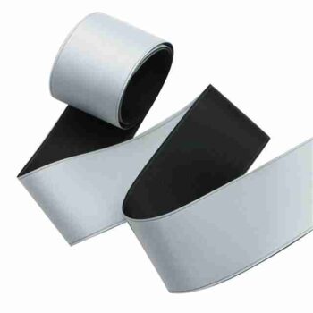 Yarda de Listón 3.8cm Satinado Doble Cara - Plata y Negro