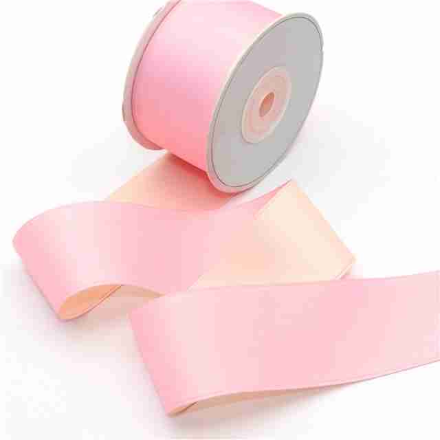 Yarda de Listón 3.8cm Satinado Doble Cara - Rosa y Melón