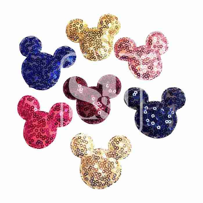 Kit de 7 Parches de Lentejuela Silueta Mickey
