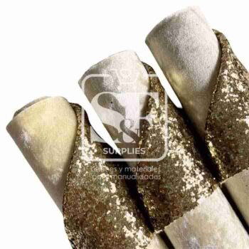 Tramo Vinil Doble Cara Escarchado- Terciopelo Amarillo Bebé