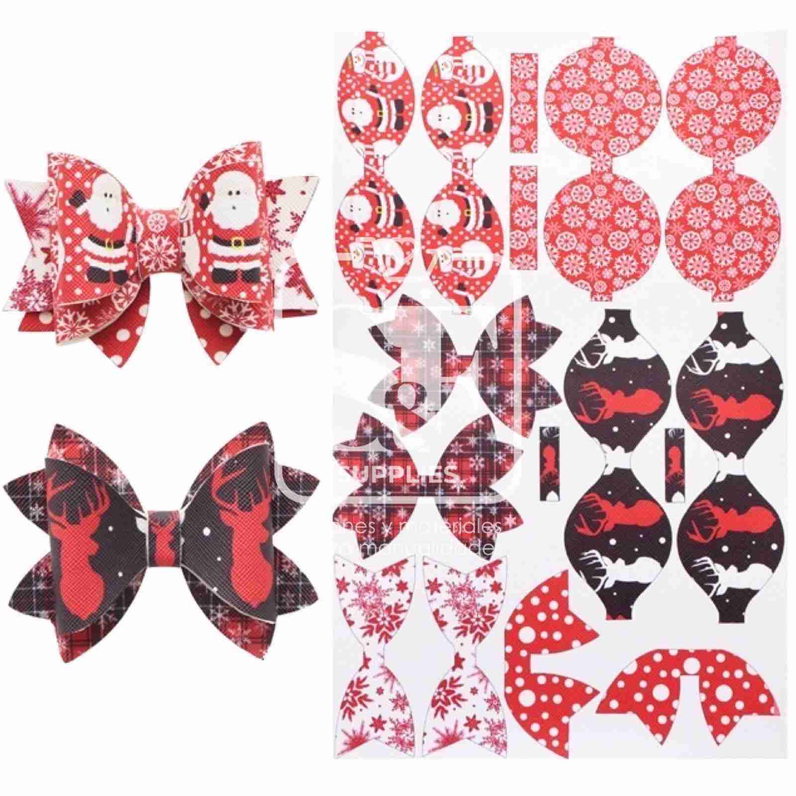 Tramo de Moños Mini Glitter Santa