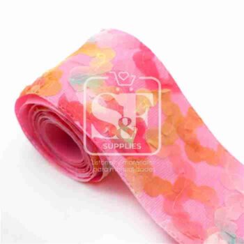 Yarda de Listón de Tela con Tul Rosado