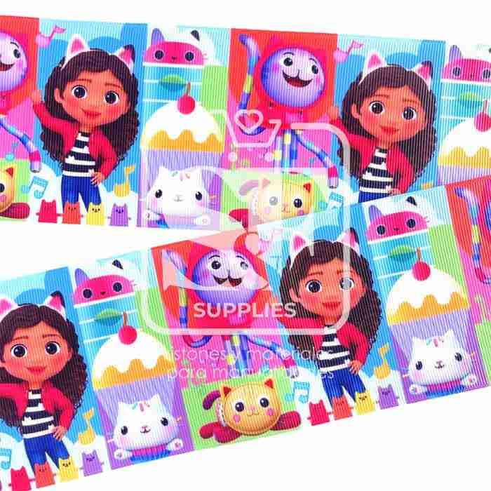 Yarda Estampado 7.5cm Collage Gabby Dollhouse