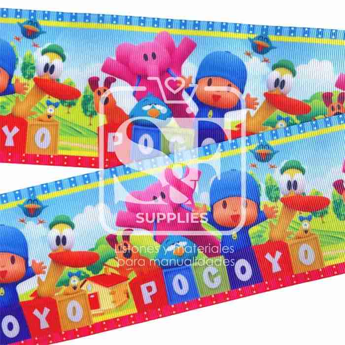 Yarda de Listón Estampado 7.5cm Pocoyo