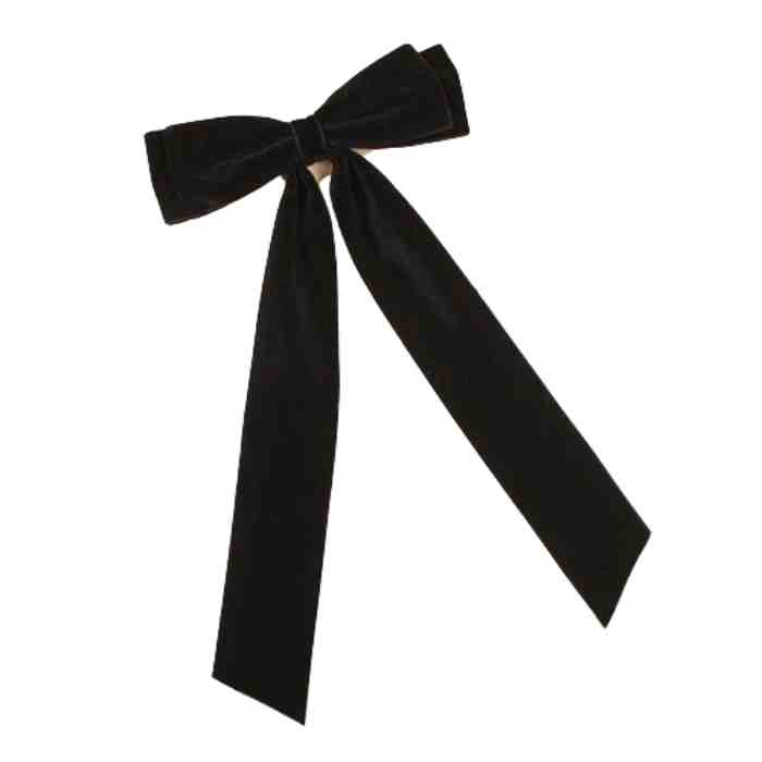 Coquette doble y largo terciopelo Negro