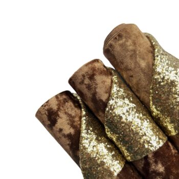 Tramo Vinil Doble Cara Escarchado- Terciopelo Café