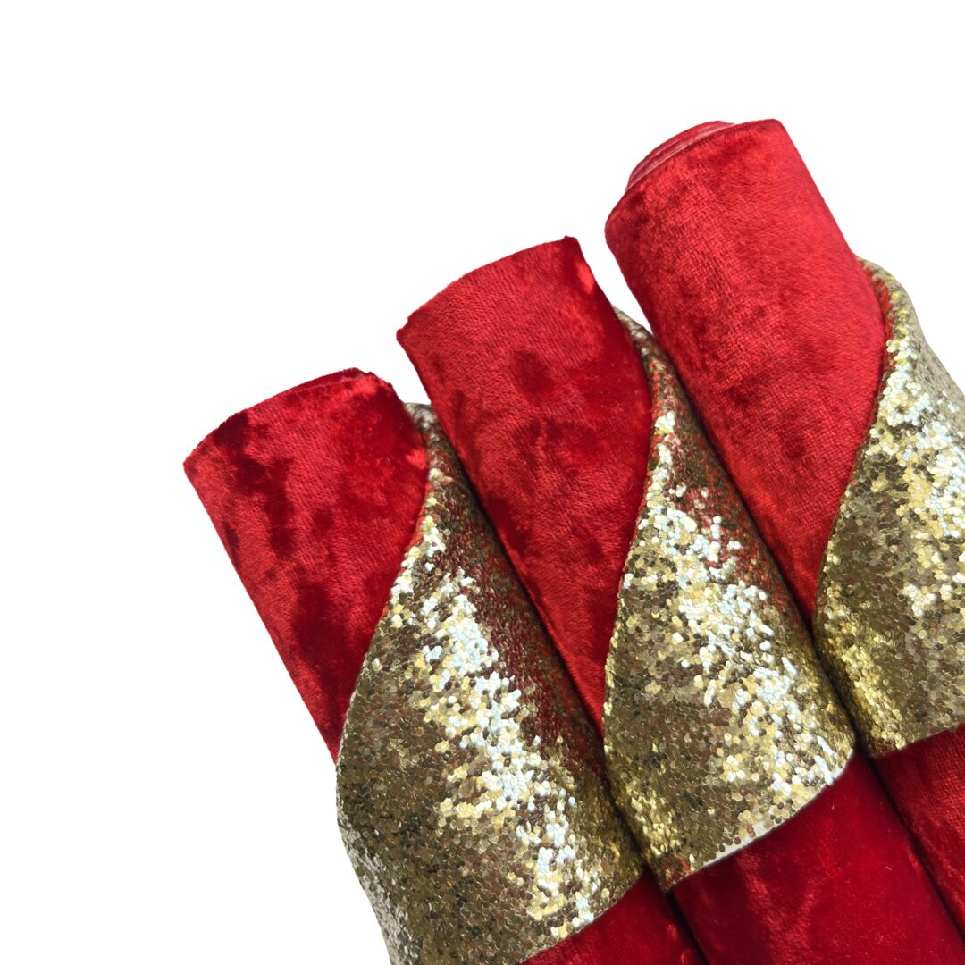 Tramo Vinil Doble Cara Escarchado- Terciopelo Rojo