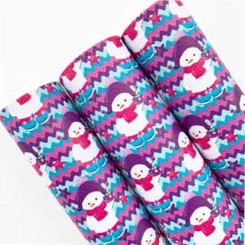 Tramo de Litchi Estampado Snowman