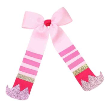 Moño duende navideño Rosado