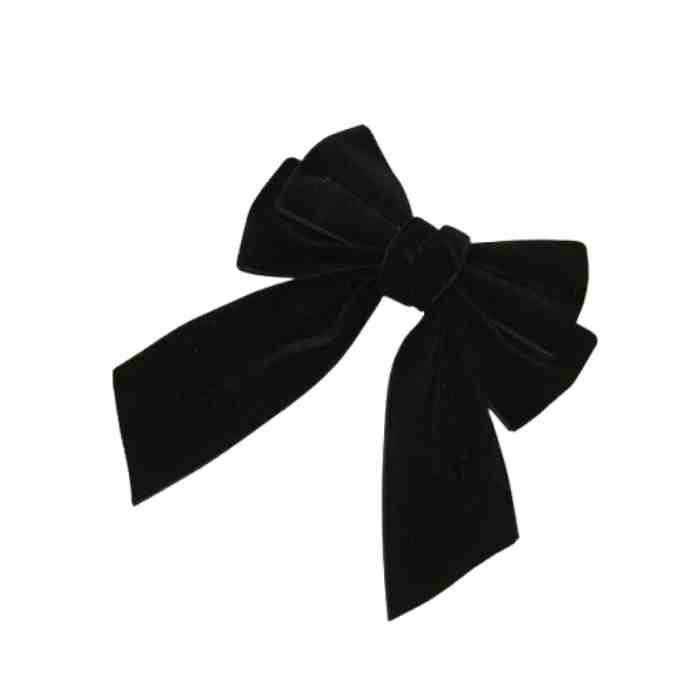 Moño doble de terciopelo Negro