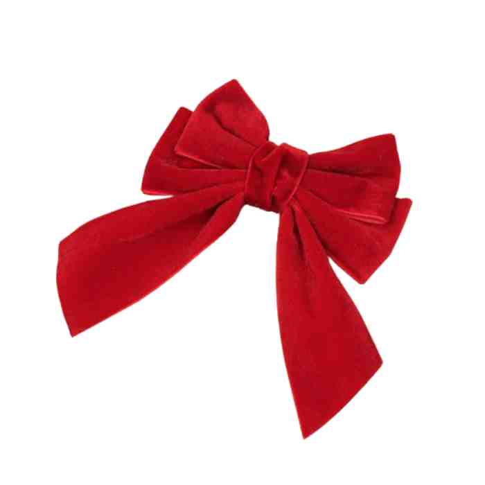 Moño doble de terciopelo Rojo