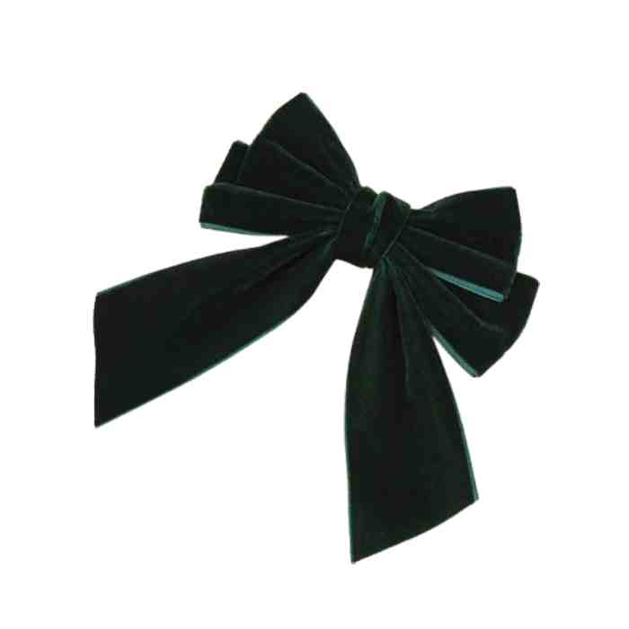 Moño doble de terciopelo Verde