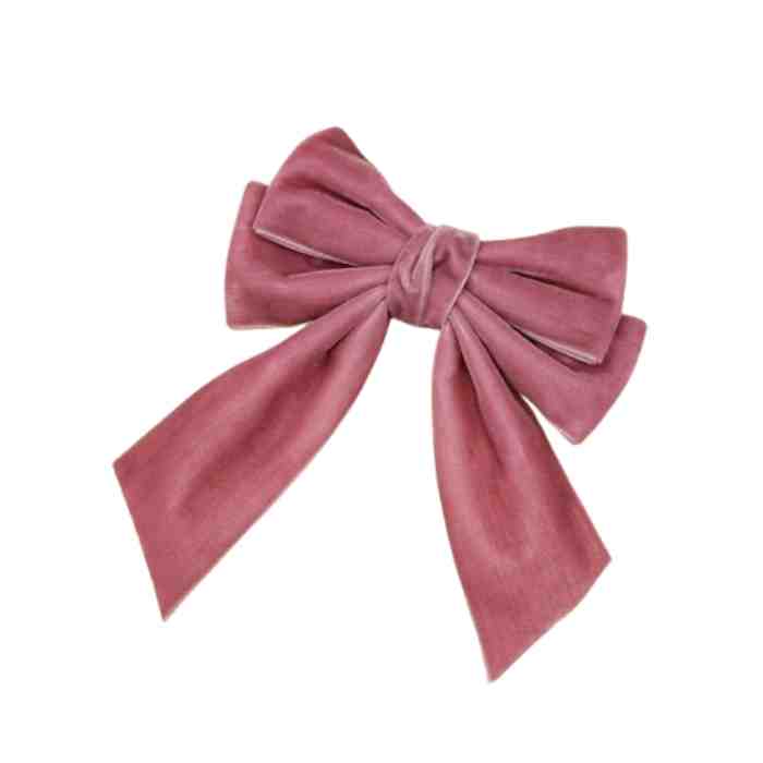 Moño doble de terciopelo Palo Rosa