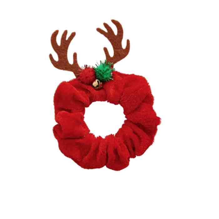 Scrunchie Navideña de Terciopelo Rojo