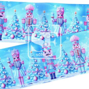 Yarda de Listón Estampado 7.5cm Cascanueces Cielo