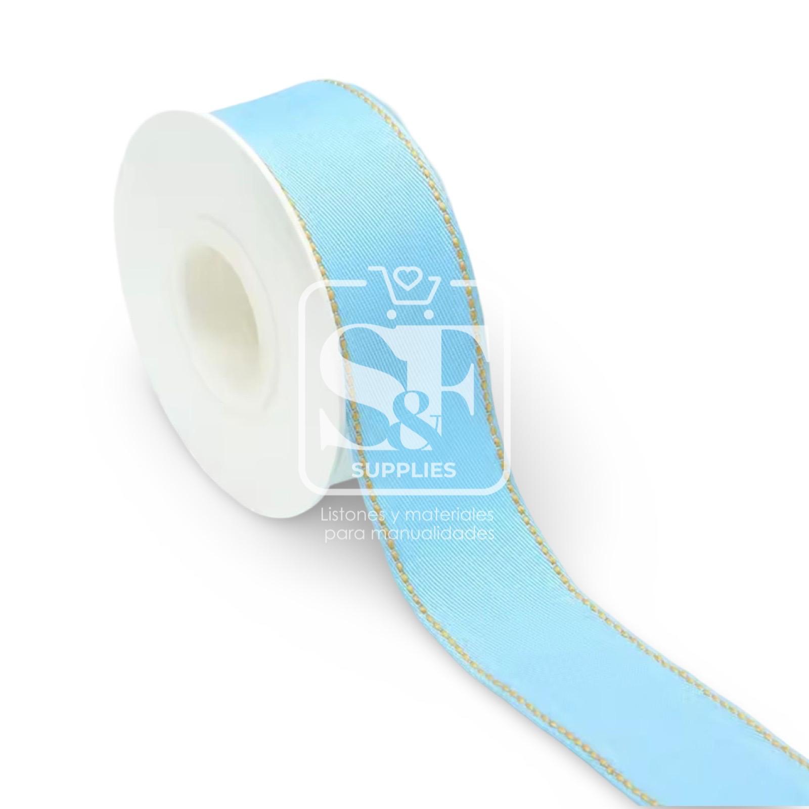 Yarda Listón de Tela Denim 3.8cm Cielo