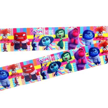 Yarda de Listón Estampado 3.8cm Collage Colorido Inside Out