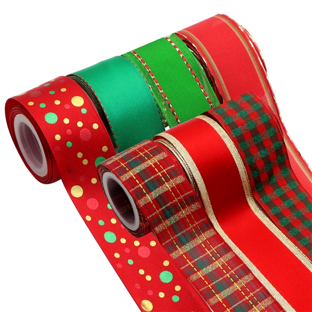 Paquete con 7 yardas de Listones Navideños 3.8cm