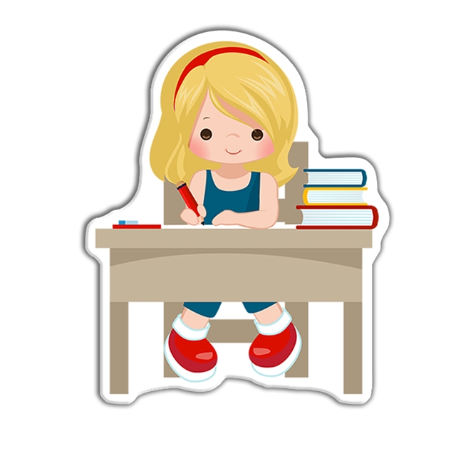 Resina Plana Niña Estudiando