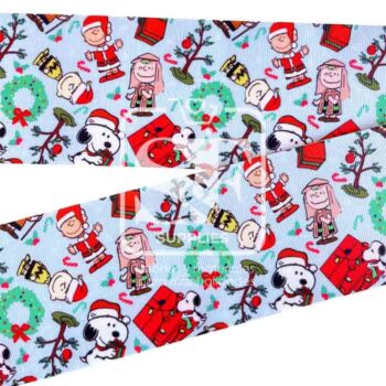Yarda de Listón Estampado 7.5cm Snoopy Navidad