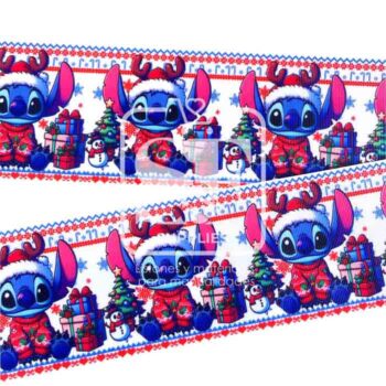 Yarda de Listón Estampado 7.5cm Stitch Ugly Sweter