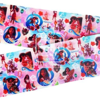 Yarda de Listón Estampado 7.5cm Collage Moana 2