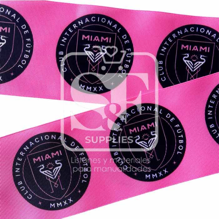 Yarda de Listón Estampado 7.5cm Inter Miami