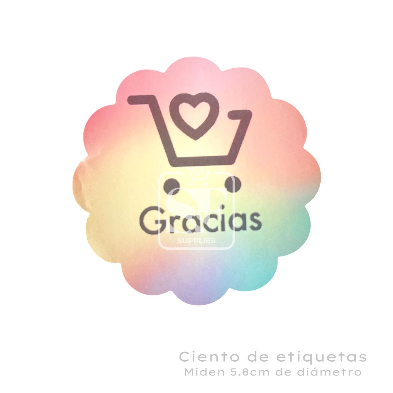 Ciento de Etiquetas Personalizada Flor en Degrade Colorido