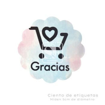 Ciento de Etiquetas Personalizada Flor en Degrade Pastel