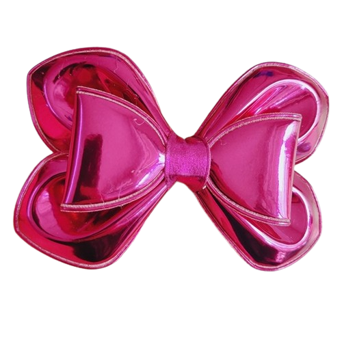 Moño de Vinil Espejo Fucsia