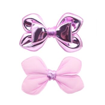 Moño de Vinil Espejo Rosa Bebé