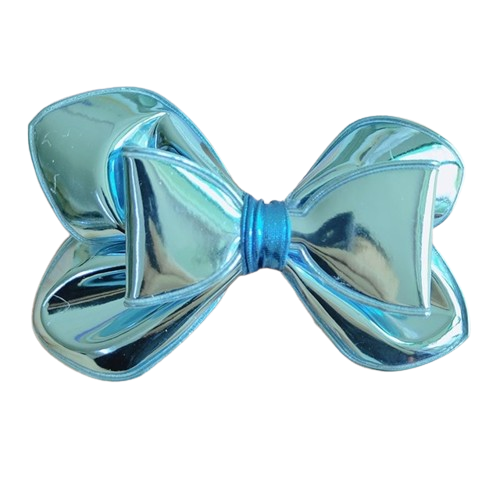 Moño de Vinil Espejo Turquesa