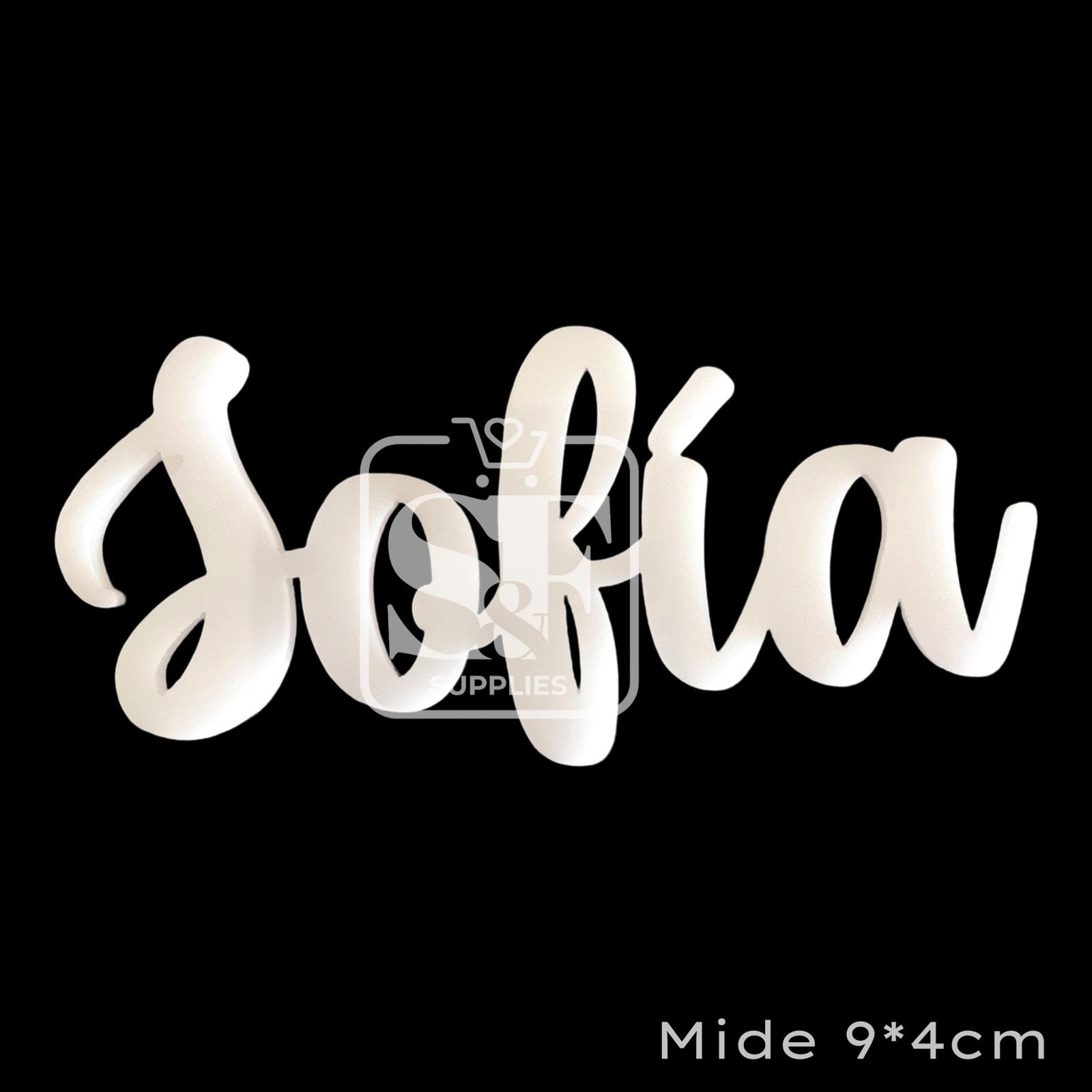 Nombre Acrílico Blanco Mate - Letra Carta