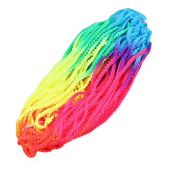 Yarda de Bies con Mini Pomponcitos Arcoiris Fuerte