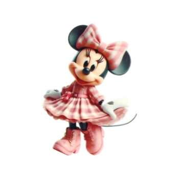 Resina Plana Minnie Vestido Rosa