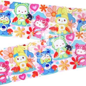 Yarda de Listón Estampado 7.5cm Sanrio Disfraz de Ositos Cariñositos