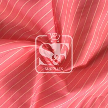 Tramo de Tela de Algodón Coral Líneas