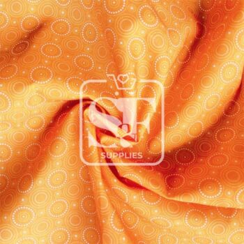 Tramo de Tela de Algodón Naranja Círculos Punteados