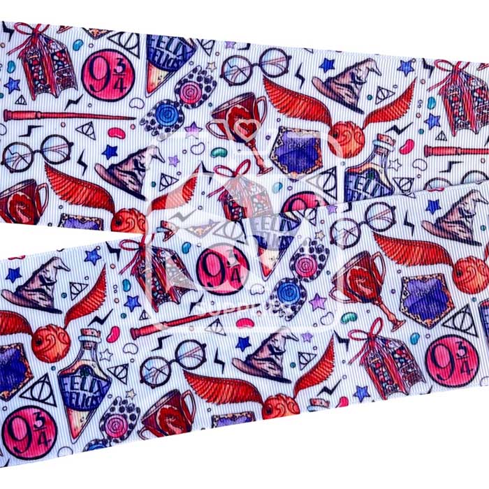 Yarda de Listón Estampado 7.5cm Accesorios Harry Potter