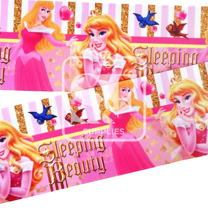 Yarda de Listón Estampado 7.5cm Aurora Sleeping Beauty