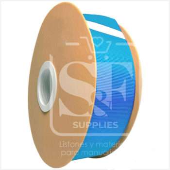 Rollo de Listón 3.8cm Acordonado Turquesa