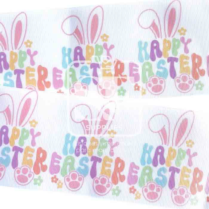 Yarda Estampado 7.5cm Happy Easter Orejitas