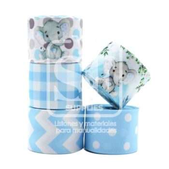 Paquete con 5 yardas de liston 3.8 Baby Shower Boy