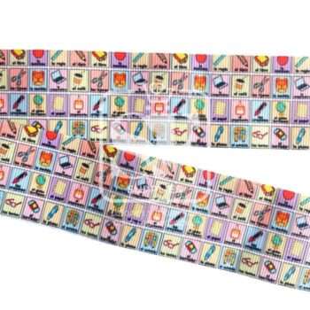 Yarda de Listón Estampado 3.8cm Lotería Escolar