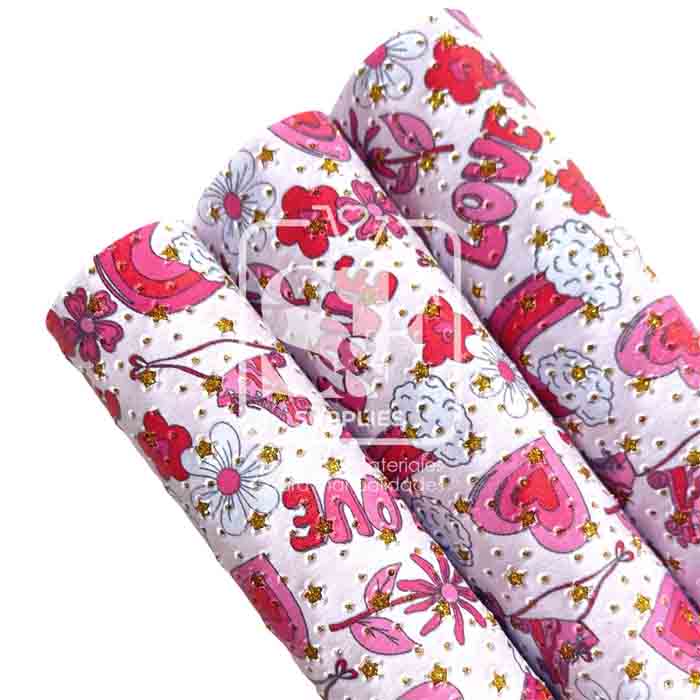 Tramo Vinil Love Estrellas con Escarcha Dorada