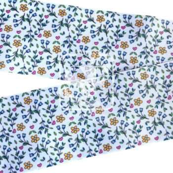 Yarda Estampado 7.5cm Florecitas Vintage Verdes